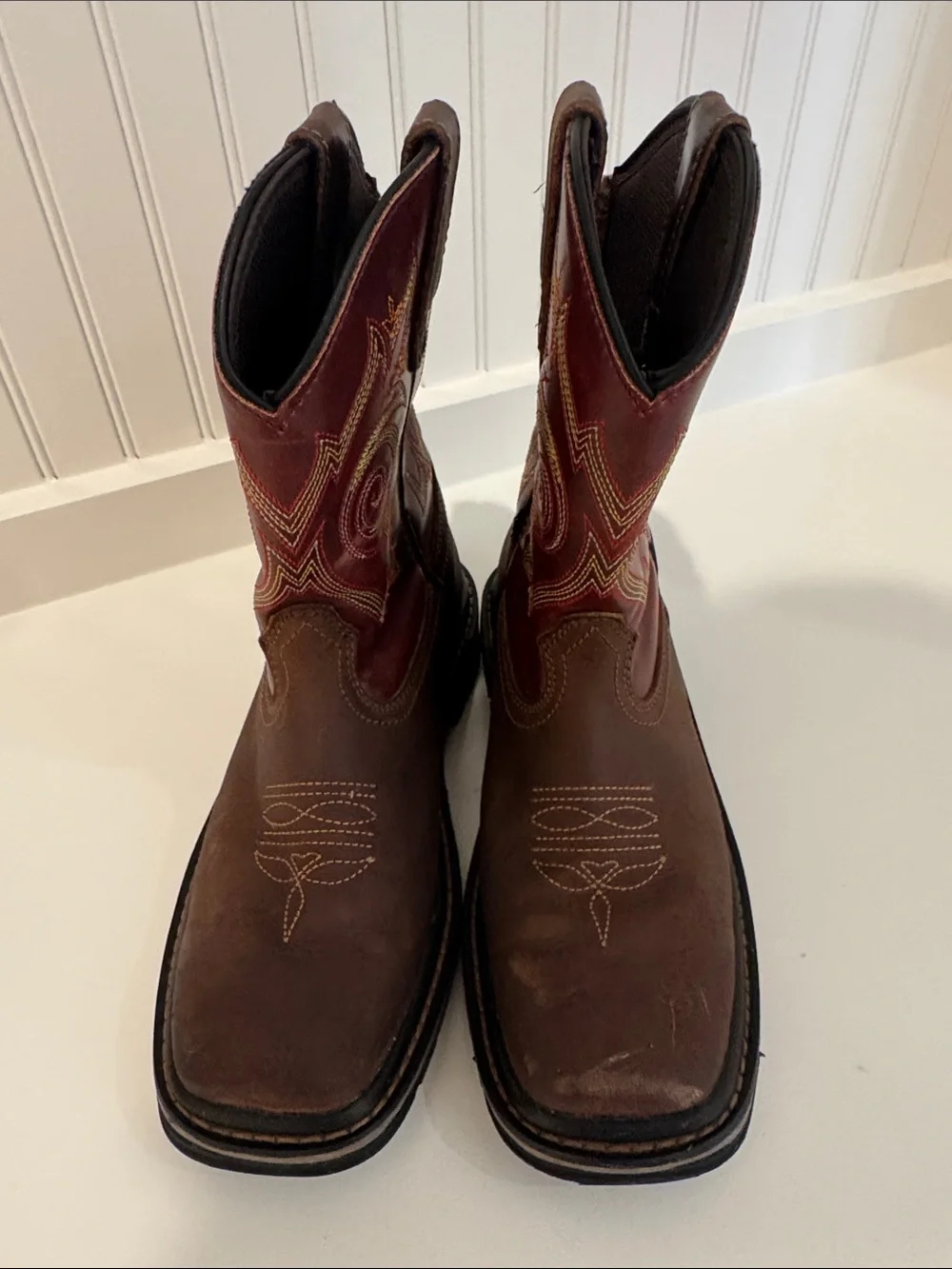 Georgia Kids Carbo Tec LT Pull On Western Cowboy Boots Unisex 2.5m Leather